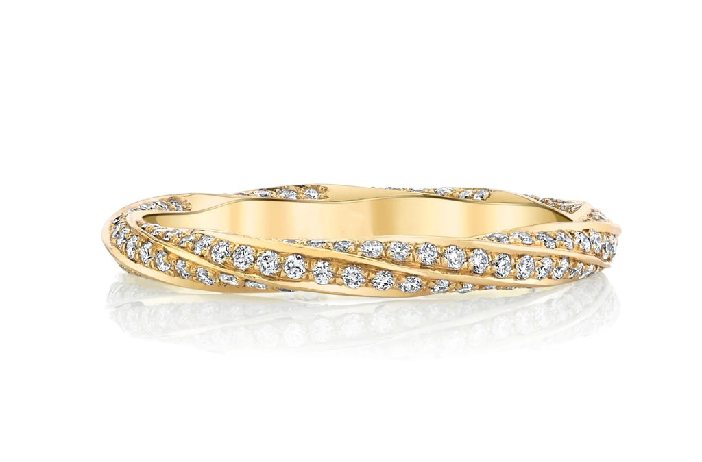 Gold diamond twist ring hot sale