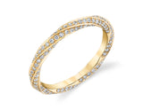 Round diamond twist wedding band