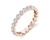 Round diamond bezel set wedding band