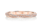 Round diamond twist wedding band