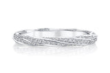 Round diamond twist wedding band
