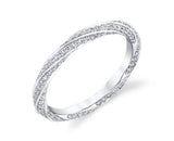 Round diamond twist wedding band
