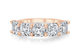 Five-stone asscher cut wedding band