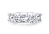 Five-stone asscher cut wedding band