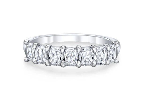 Classic seven stone radiant cut wedding band