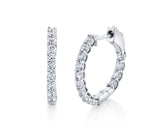 Lab Diamond 1.2 ct Inside Out Hoops Earrings