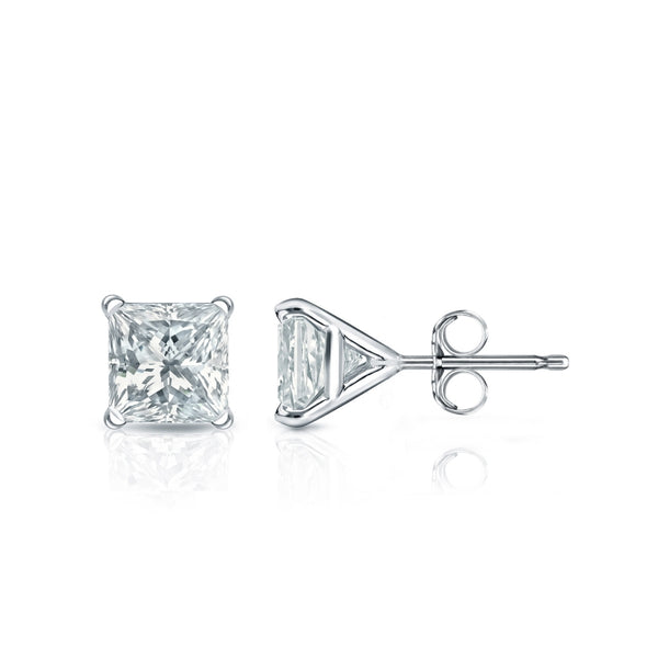 Princess Cut Lab Grown Diamond Stud Earrings 1.00 ct