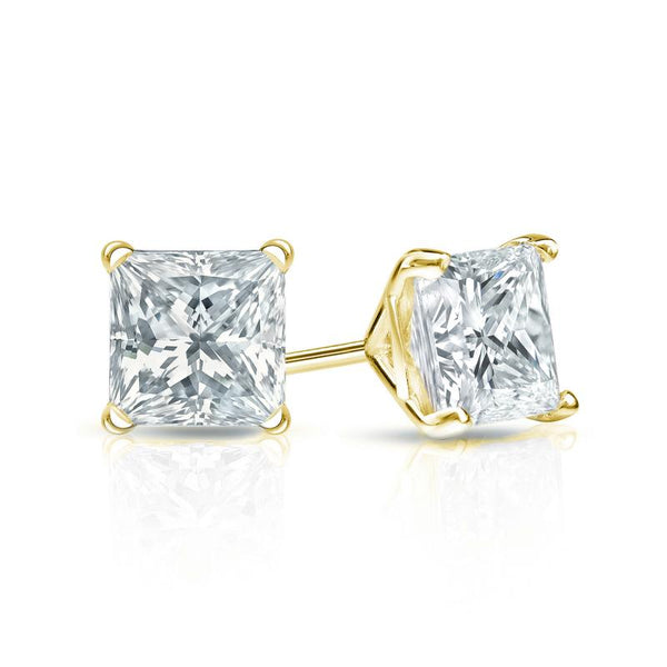 Princess Cut Lab Grown Diamond Stud Earrings 1.00 ct