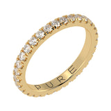 Single French Cut Pave diamond wedding band 2 mm +