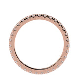 Single French Cut Pave diamond wedding band 2 mm +