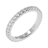 Single French Cut Pave diamond wedding band 2 mm +