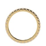 Single French Cut Pave diamond wedding band 2 mm +