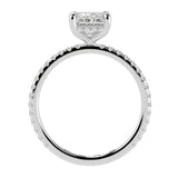 Emerald Cut Diamond French Cut Pave Engagement Ring