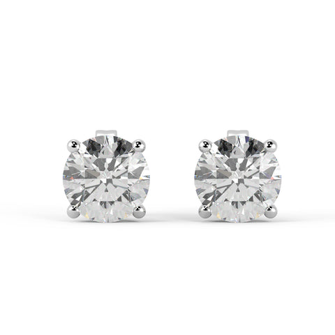 2.00 + VS2-SI1 E-F carat Ideal Cut Lab Grown Diamond Stud Earrings