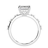 Emerald Cut Diamond Hidden Halo Unique Sides