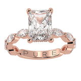 Radiant Cut Diamond With Unique Side Diamonds