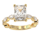 Radiant Cut Diamond With Unique Side Diamonds