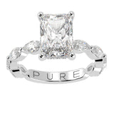 Radiant Cut Diamond With Unique Side Diamonds