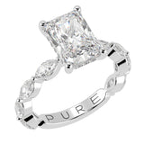 Radiant Cut Diamond With Unique Side Diamonds