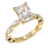 Radiant Cut Diamond With Unique Side Diamonds