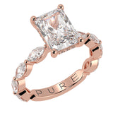 Radiant Cut Diamond With Unique Side Diamonds