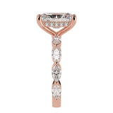 Radiant Cut Diamond With Unique Side Diamonds