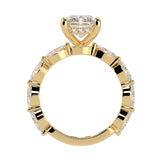 Radiant Cut Diamond With Unique Side Diamonds