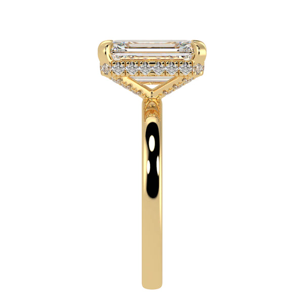 Emerald Cut Diamond Cut With Underside Diamonds