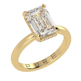 Emerald Cut Diamond Solitaire Engagement Ring 2.00+ ct E/VS