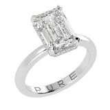 Emerald Cut Diamond Cut With Underside Diamonds