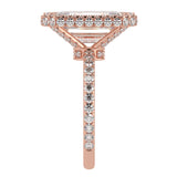 Emerald Cut Diamond Halo French Pavé