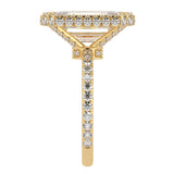Emerald Cut Diamond Halo French Pavé