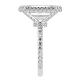Emerald Cut Diamond Halo French Pavé