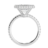 Emerald Cut Diamond Halo French Pavé