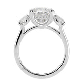Three stone cushion cut diamond engagement ring