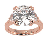 Round Three Stone Diamond Engagement Ring