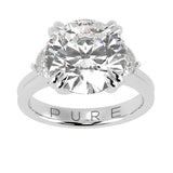 Round Three Stone Diamond Engagement Ring