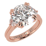 Round Three Stone Diamond Engagement Ring