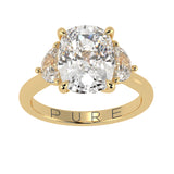 Cushion cut Three Stone Diamond Engagement Ring