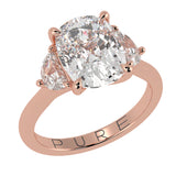 Cushion cut Three Stone Diamond Engagement Ring