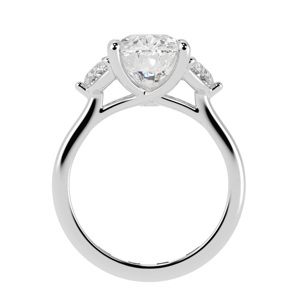 Cushion cut Three Stone Diamond Engagement Ring