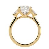 Cushion cut Three Stone Diamond Engagement Ring