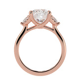 Cushion cut Three Stone Diamond Engagement Ring