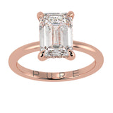 Solitaire Inspired Hidden Halo Emerald Cut