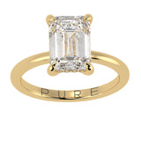 Solitaire Inspired Hidden Halo Emerald Cut