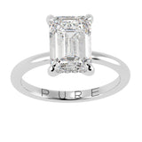 Solitaire Inspired Hidden Halo Emerald Cut