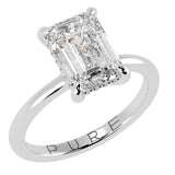 Solitaire Inspired Hidden Halo Emerald Cut