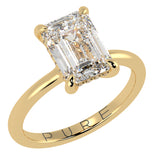 Solitaire Inspired Hidden Halo Emerald Cut