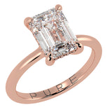 Solitaire Inspired Hidden Halo Emerald Cut