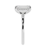 Solitaire Inspired Hidden Halo Emerald Cut